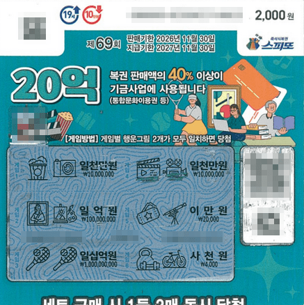 261006_스피또2000 69회차 1등 당첨티켓_1