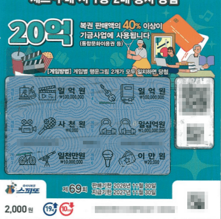 261006_스피또2000 69회차 1등 당첨티켓_2
